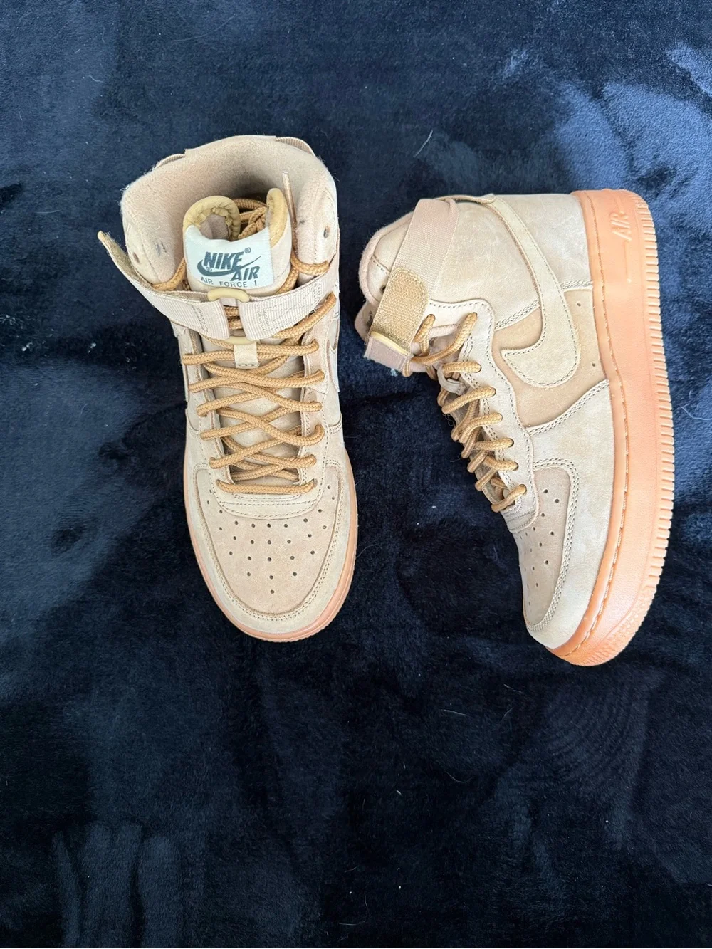 Nike Air Force 1 Tan Suede Boys 4.5/ Women’s size 6
